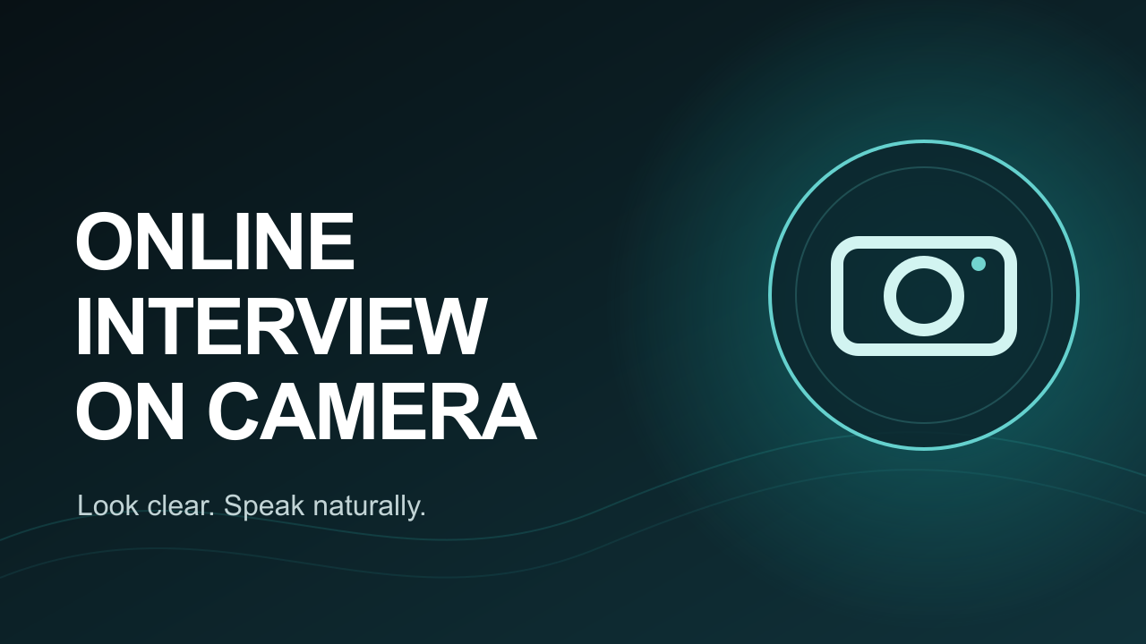 Illustrated cover for an article about online interview camera presence